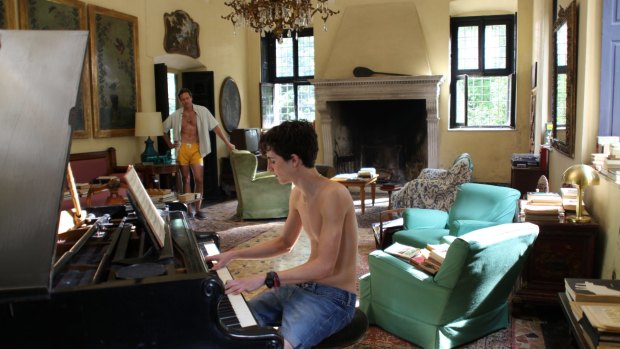 Armie Hammer and Timothe Chalamet in <i>Call Me by Your Name</i>.