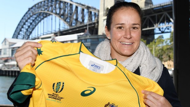 Proud ambassador: Sevens co-captain Shannon Parry presented the results of the study, which found that women's team sport had a positive impact in the workplace.