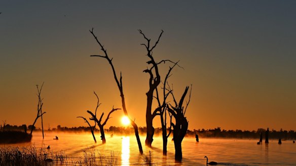 Sunrise over Lake Mulwala, NSW.

