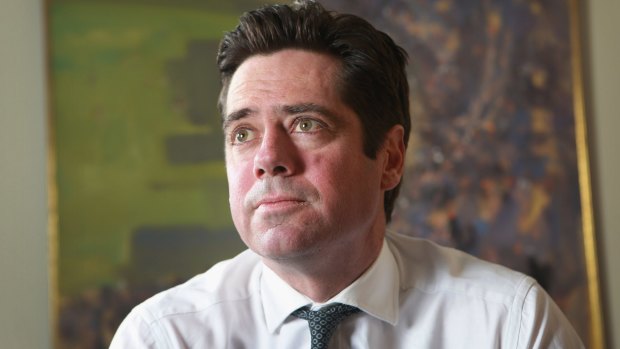 AFL CEO Gillon McLachlan met with the players on Monday.