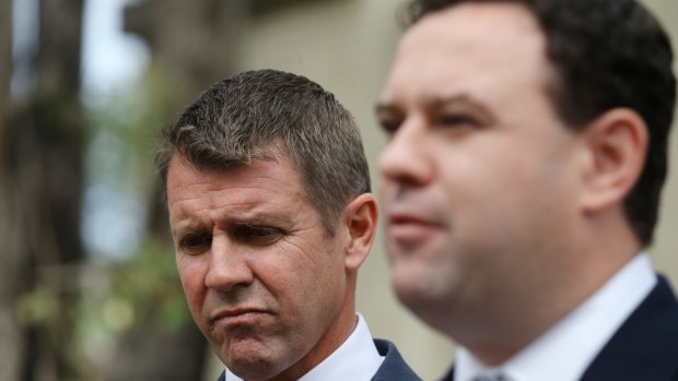 Premier Mike Baird and his Sports Minister, Stuart Ayres 