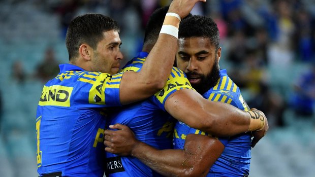 Flying high: Parramatta are keen to get home quickly after their match against the Storm.