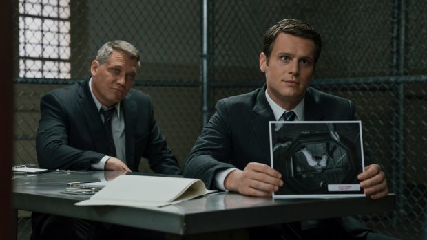 Bill Tench (Holt McCallany) and Holden Ford (Jonathan Groff) take a whole new approach to the cop show in <i>Mindhunter</i>.