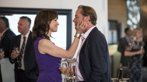 Iain Glen, as Jarrod Slade, and Frances O'Connor, as his wife, Charlotte, in ABC TV's <i>Cleverman</i>.