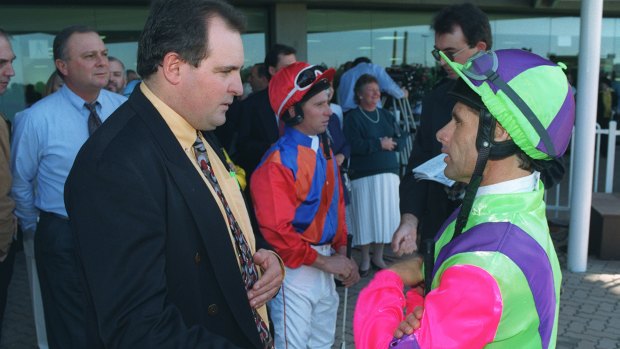 Long spell: Bruce Johnson in his previous incarnation as a trainer at Rosehill in 1996.