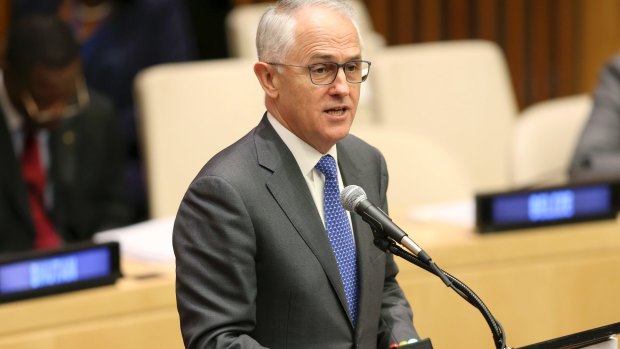 Prime Minister Malcolm Turnbull spruiks Australia's credentials during the Summit for Refugees and Migrants at the UN.