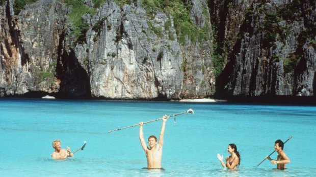 The famous Maya Bay in Thailand featured in Leonardo DiCaprio's