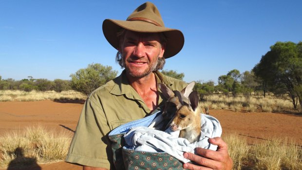 Australia's Kangaroo Dundee: Chris Barns at the Alice Springs Kangaroo Sanctuary.