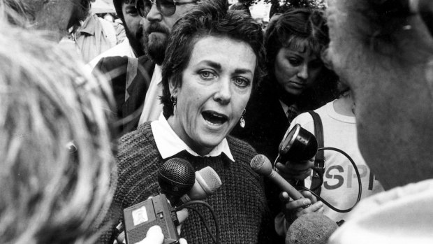 RANF secretary Irene Bolger at a nurses' rally in 1986. 