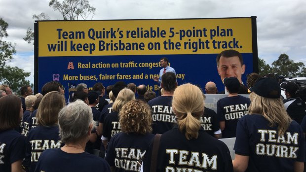 Graham Quirk addresses LNP candidates and volunteers ahead of this weekend's election.