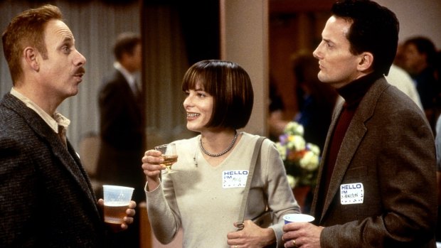 Harlan Pepper (Christopher Guest, left), Meg (Parker Posey) and Hamilton Swan (Michael Hitchcock) in Best in Show.
