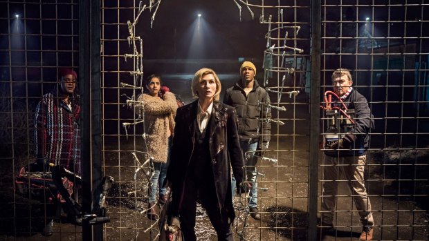 Jodie Whittaker (front) stars as The Doctor  in the rebooted <i>Doctor Who</i>.