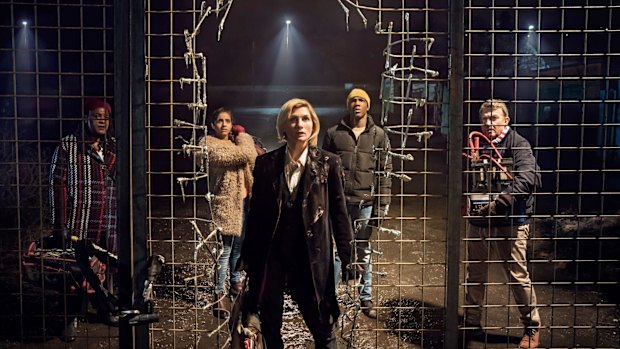 Jodie Whittaker (front) stars as The Doctor  in the rebooted <i>Doctor Who</i>.