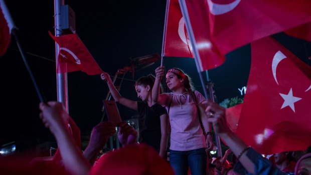 A rally against the coup attempt in Ankara last July. Turkey’s president has battled the deep state by conducting vast purges after the failed attempt last year. 
