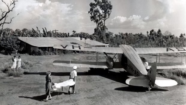 Royal Flying Doctor Service patient retrieval in 1957.