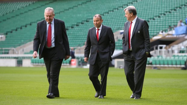Northern success: RFU chairman Bill Beaumont, England coach Eddie Jones and RFU chief executive Ian Ritchie.