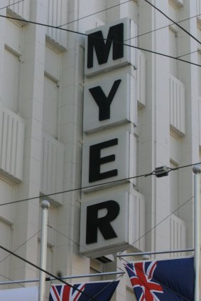 The Art Deco exterior of Myer in Bourke Street Mall.

