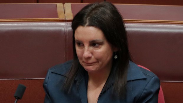 Independent senator Jacqui Lambie after she told the Senate last month she would resign because she held dual citizenship.