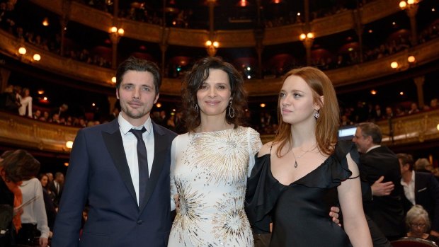 Juliette with children Raphael and Hanna at this year's Cesar Awards in Paris.