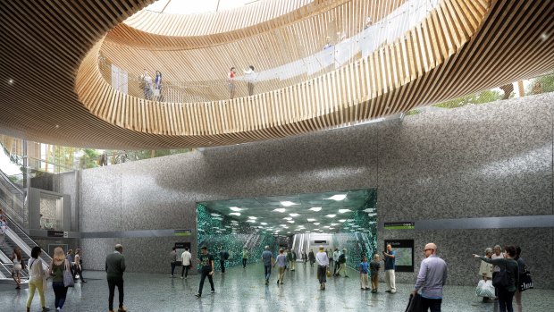 Suggestions have poured in for names for Melbourne's newest stops. A concept image of one of the new underground stations. 