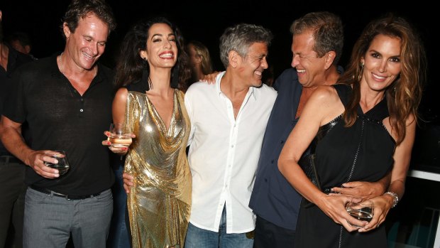 Tequila times: Rande Gerber, Amal Clooney, George Clooney, Mario Testino and Cindy Crawford attend the Casamigos launch.