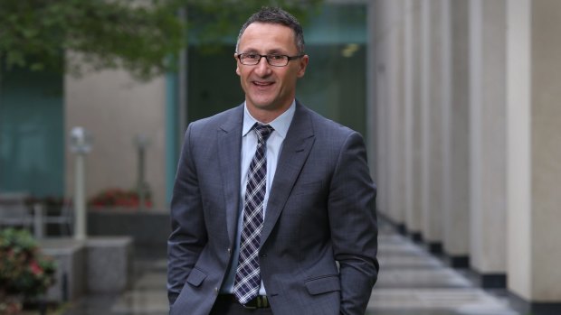 Potential minister in a Labor government? Greens leader Senator Richard Di Natale at Parliament House on Thursday. 