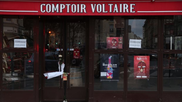 Comptoir Voltaire cafe, where a suicide bomber attacked.