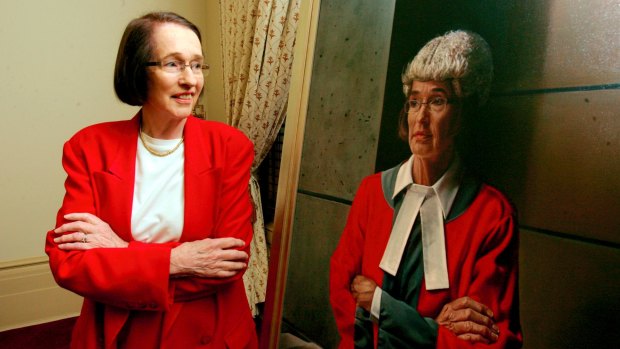 Justice Rosemary Balmford at the 2008 unveiling of her court portrait by Yvette Coppersmith.