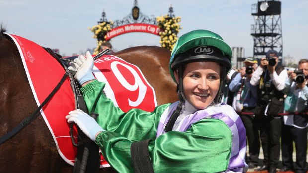 Australian sports story of the year: Michelle Payne after winning the Melbourne Cup.