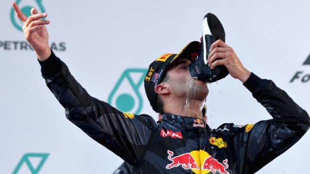 Australian F1 driver Daniel Ricciardo started the "shoey'' phenomenon.