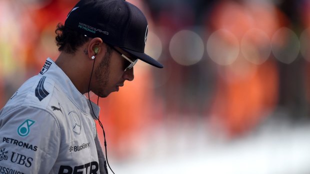 Focused: Lewis Hamilton at the F1 Autodrome in Sochi on Friday.