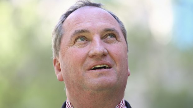 Barnaby Joyce monitoring the skies for flying death bacon.