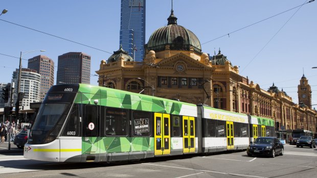 A tram on St Kilda Road.