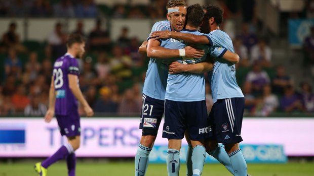 Net results: Mark Janko is one goal away from equalling Alessandro Del Piero’s record for Sydney FC.