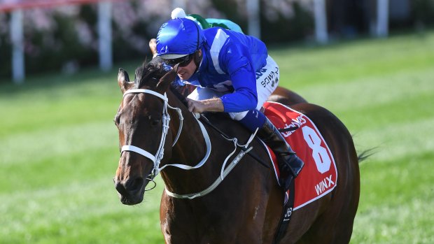 Back in work: Three-time Cox Plate winner Winx has returned to Chris Waller's Rosehill stable.