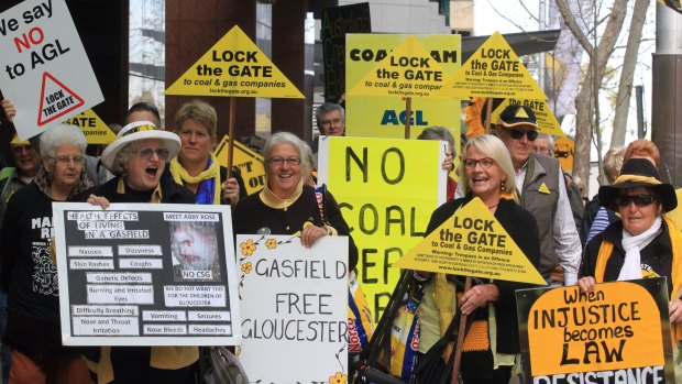 Protesters outside AGL's offices in North Sydney gathered every week for more than two years.