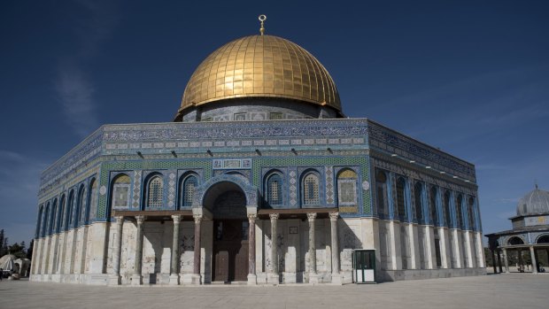 The Dome of The Rock on Temple Mount in the Old City in Jerusalem, Israel.