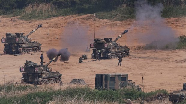 South Korea's military said it fired warning shots at an unidentified object flying south from rival North Korea.