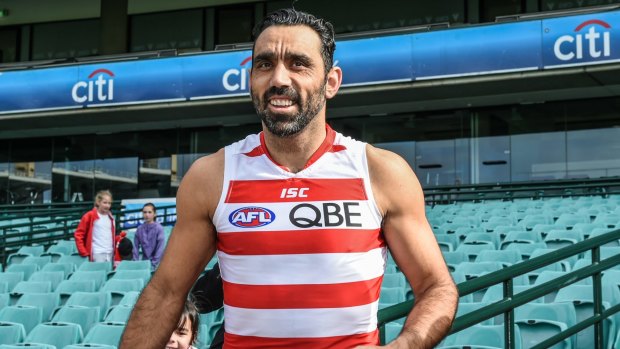 Adam Goodes return to Swans training on Tuesday.
