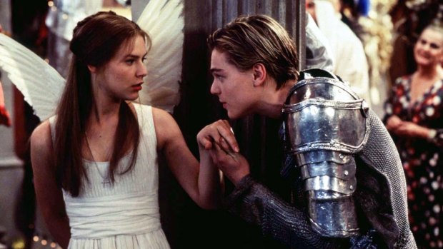 Making Shakespeare 'relatable', Claire Danes and Leonardo DiCaprio in Baz Luhrmann's 1996 movie Romeo + Juliet.