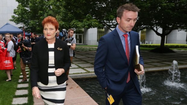 Senator Pauline Hanson and her increasingly powerful chief of staff James Ashby.