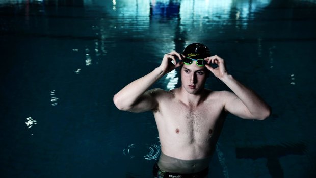 Matthew Wilson training at Sydney Olympic Aquatic centre this week. 