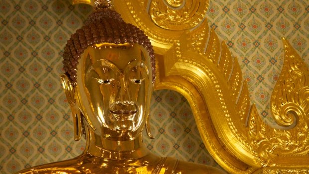 Golden Buddha at Wat Traimit, or Temple of the Golden Buddha, in Bangkok.
