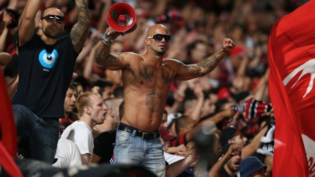 Standing strong: Western Sydney Wanderers fans are not afraid to show their fervour.