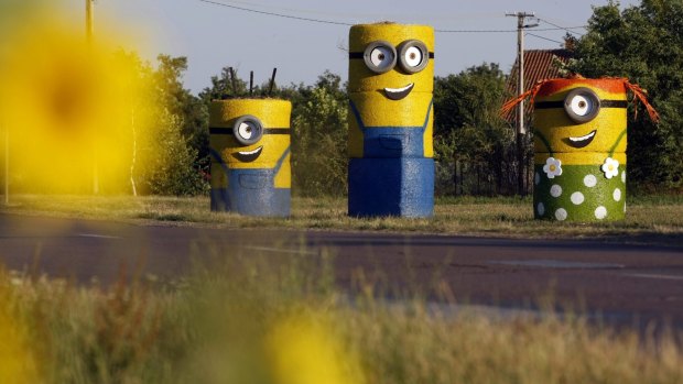Their appeal is global: Here, Minions are made made from straw balesin Tiszaigar, 150 kms east of Budapest.