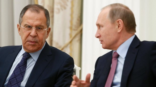 Russian President Vladimir Putin and Russian Foreign Minister Sergey Lavrov.