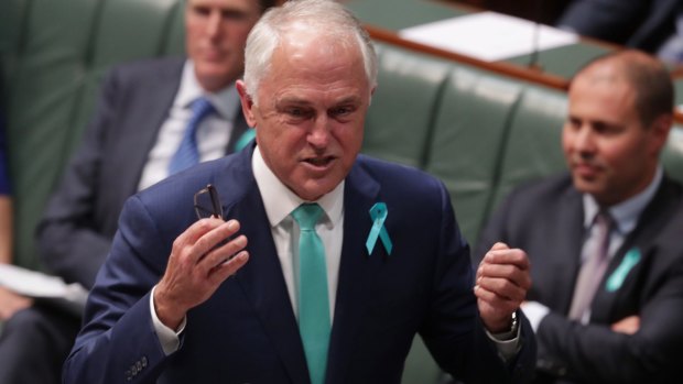 Aggressive pivot: Malcolm Turnbull in full flight.