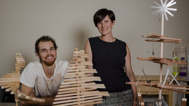 Robert and Christina Lans make sustainable Christmas trees for their business, Wood Made Tree.
