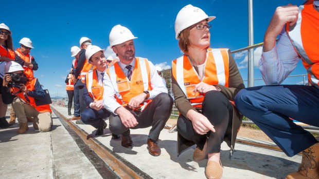 ACT Chief Minister Andrew Bar and Minister for Transport and City Services minister Meegan Fitzharris.