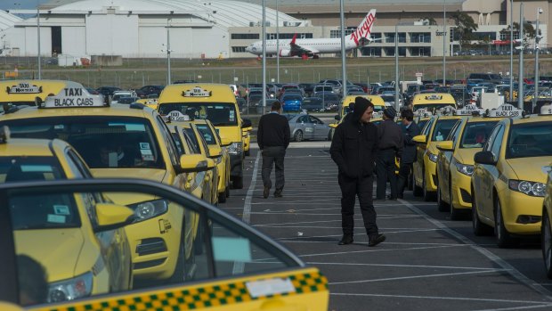 The taxi holding area at Melbourne Airport.